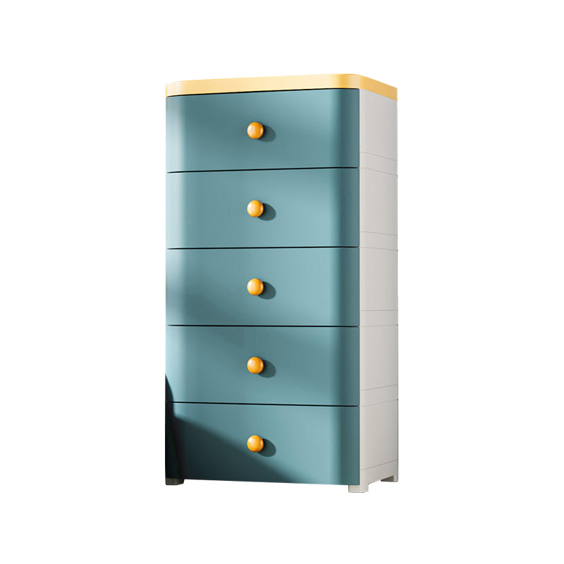 Plastic Kids Nightstand Contemporary Nursery Dresser with 5 Drawers