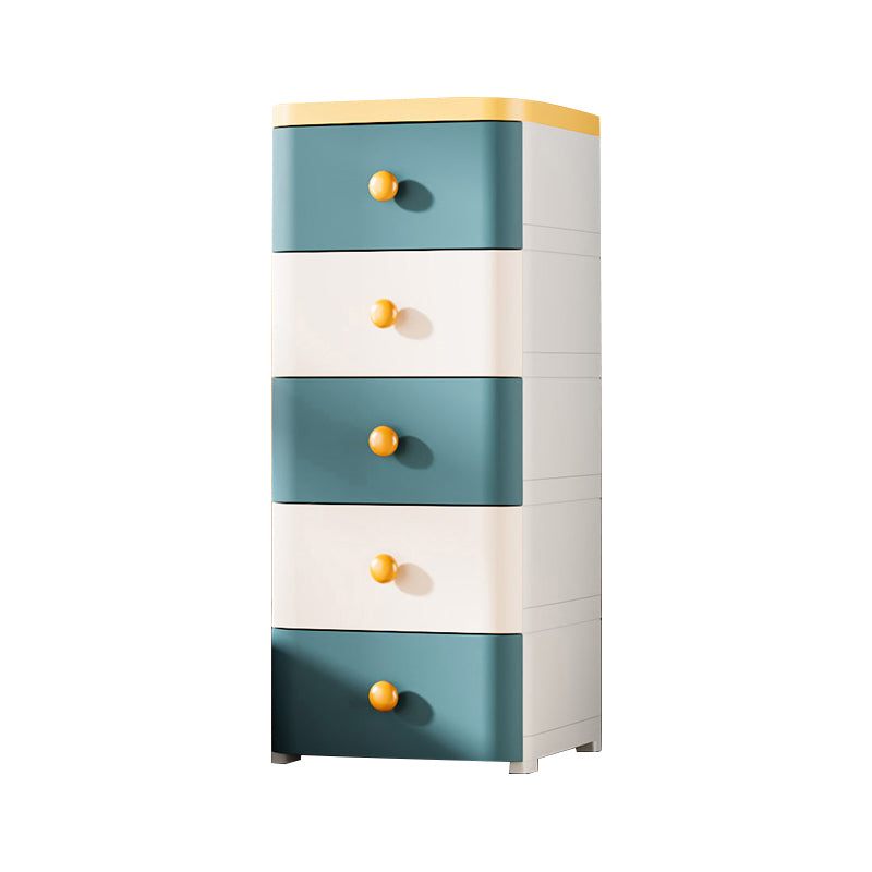 Plastic Kids Nightstand Contemporary Nursery Dresser with 5 Drawers