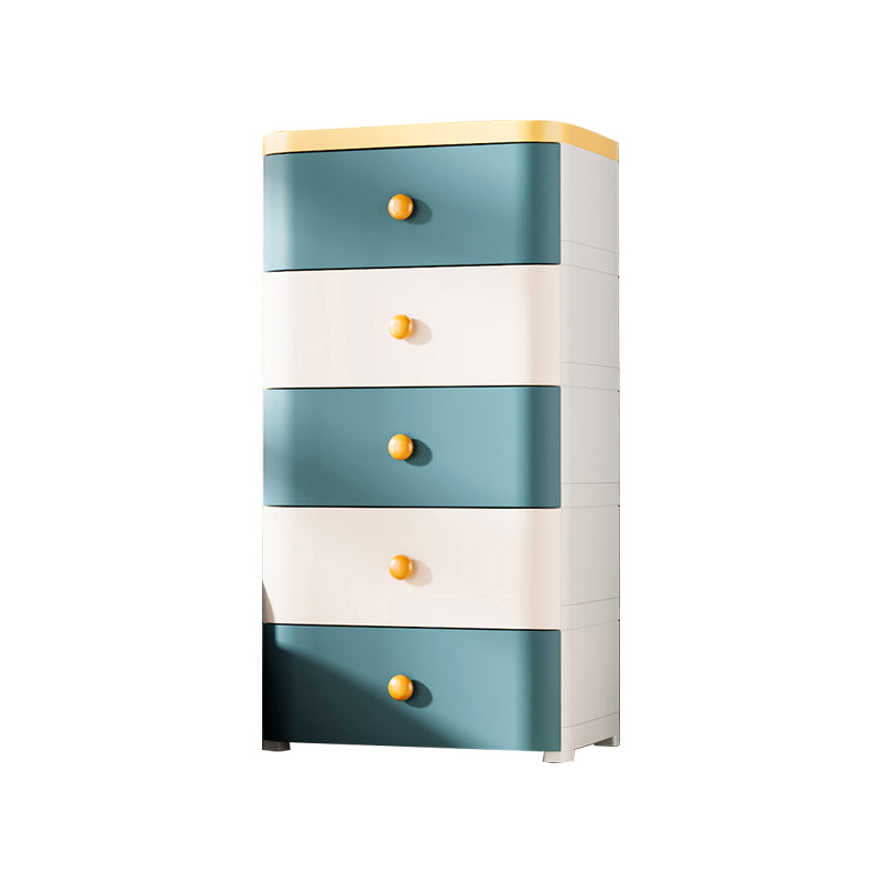 Plastic Kids Nightstand Contemporary Nursery Dresser with 5 Drawers