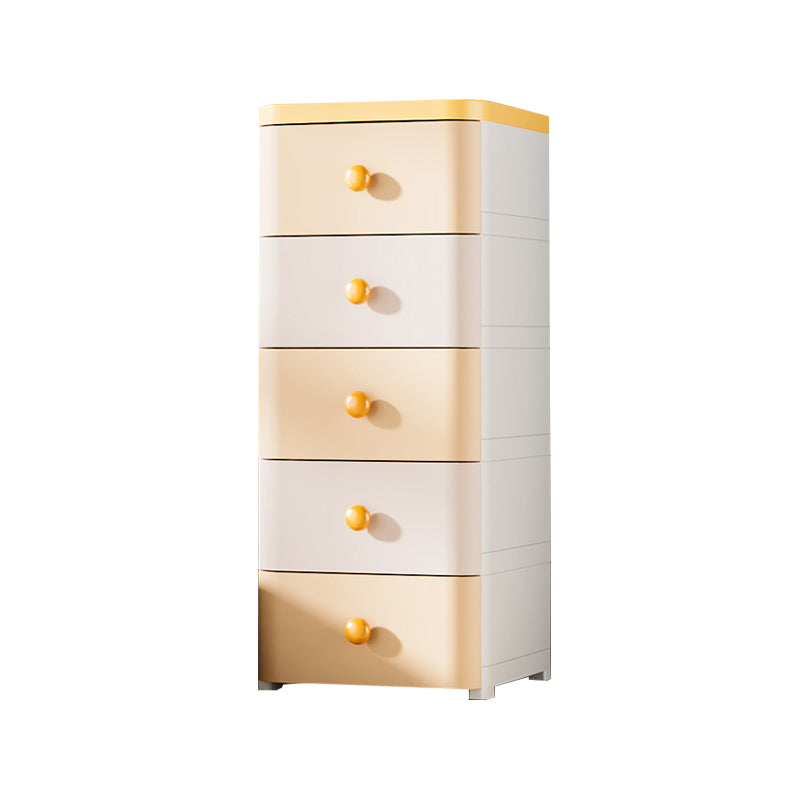 Plastic Kids Nightstand Contemporary Nursery Dresser with 5 Drawers