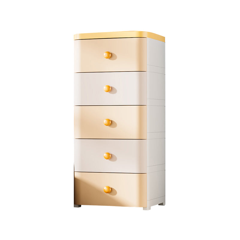 Plastic Kids Nightstand Contemporary Nursery Dresser with 5 Drawers