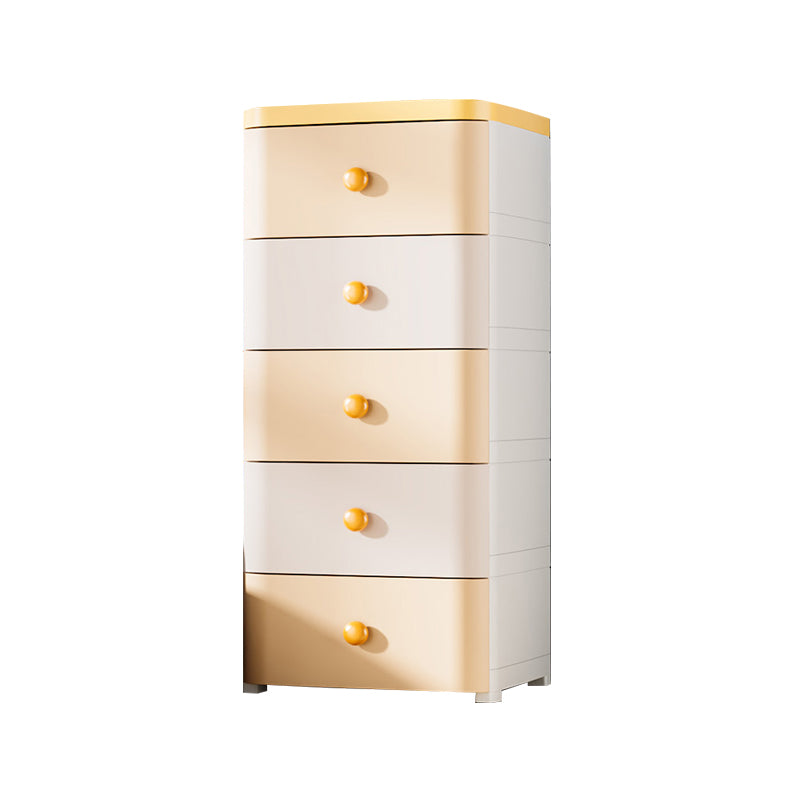 Plastic Kids Nightstand Contemporary Nursery Dresser with 5 Drawers