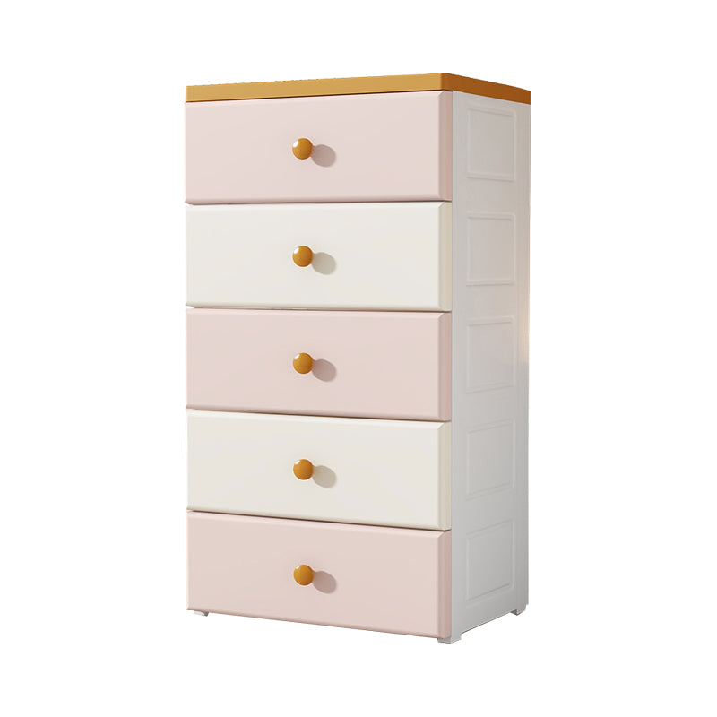 Modern Nursery Dresser Chest Plastic Kids Nightstand with 3/4/5/6/7 Drawers