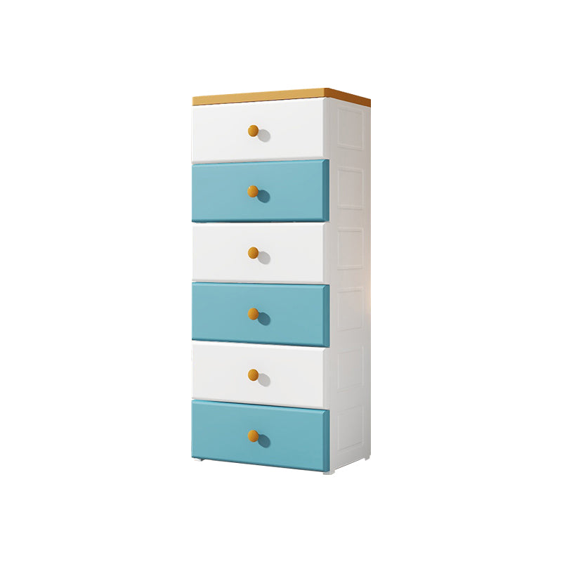 Modern Nursery Dresser Chest Plastic Kids Nightstand with 3/4/5/6/7 Drawers