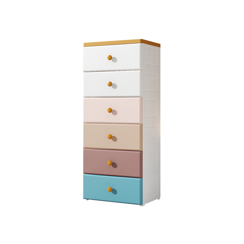 Modern Nursery Dresser Chest Plastic Kids Nightstand with 3/4/5/6/7 Drawers