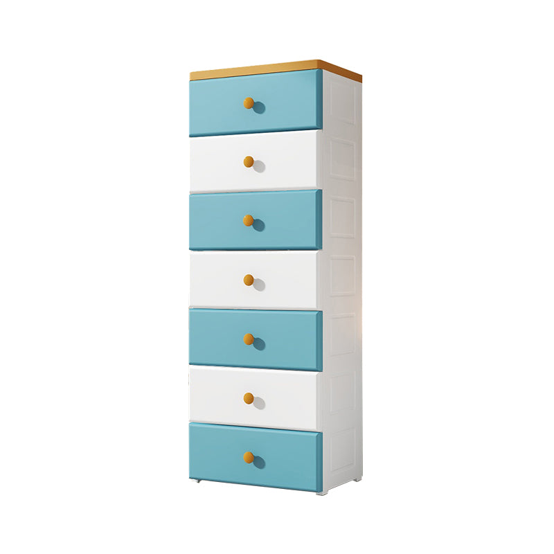 Modern Nursery Dresser Chest Plastic Kids Nightstand with 3/4/5/6/7 Drawers