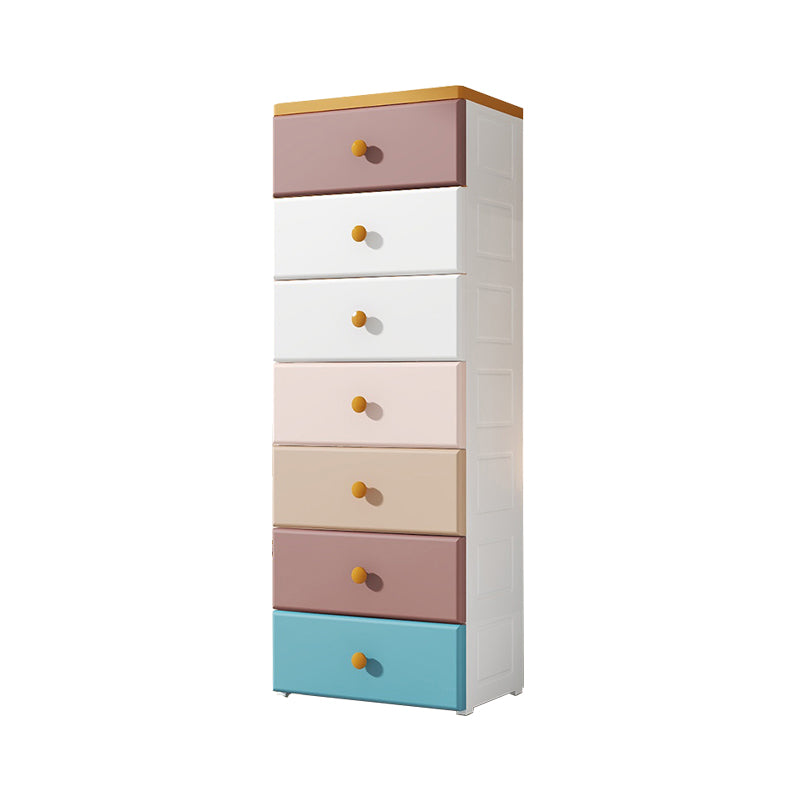 Modern Nursery Dresser Chest Plastic Kids Nightstand with 3/4/5/6/7 Drawers