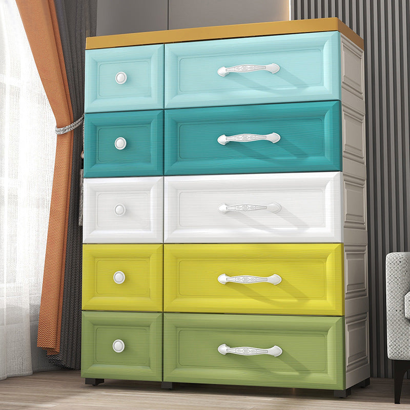 Modern Chest Nursery Dresser Plastic Kids Nightstand with 5/10 Drawers