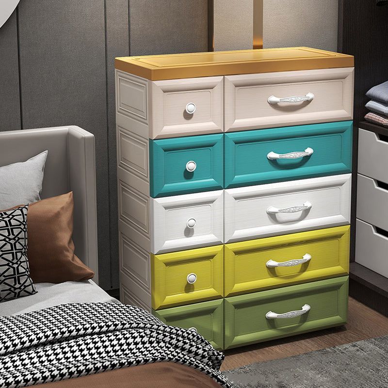 Modern Chest Nursery Dresser Plastic Kids Nightstand with 5/10 Drawers