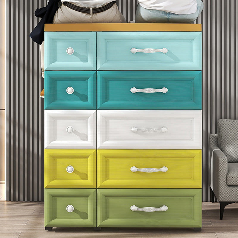 Modern Chest Nursery Dresser Plastic Kids Nightstand with 5/10 Drawers