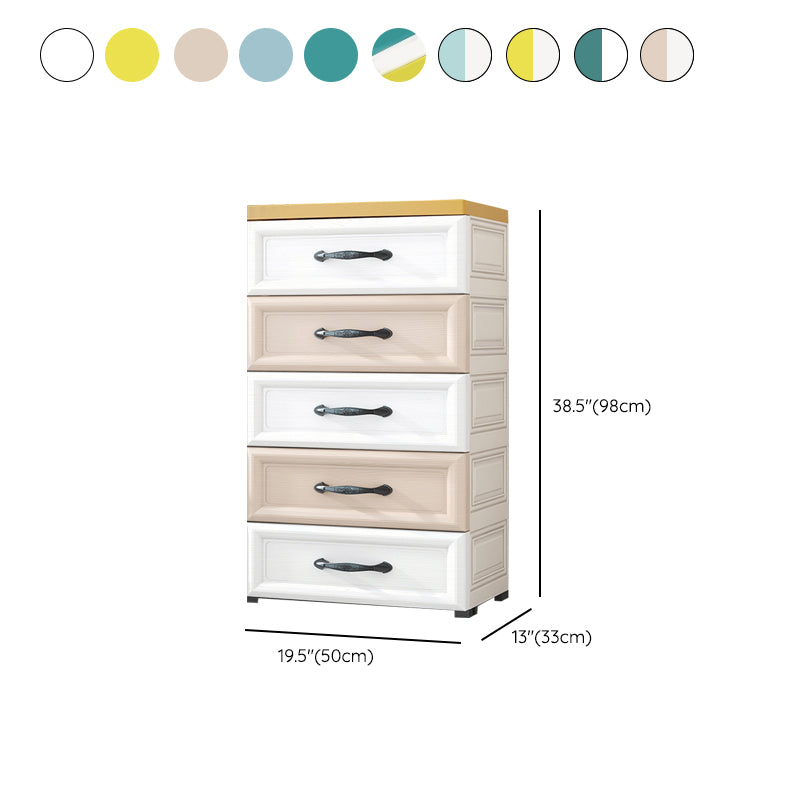 Modern Chest Nursery Dresser Plastic Kids Nightstand with 5/10 Drawers