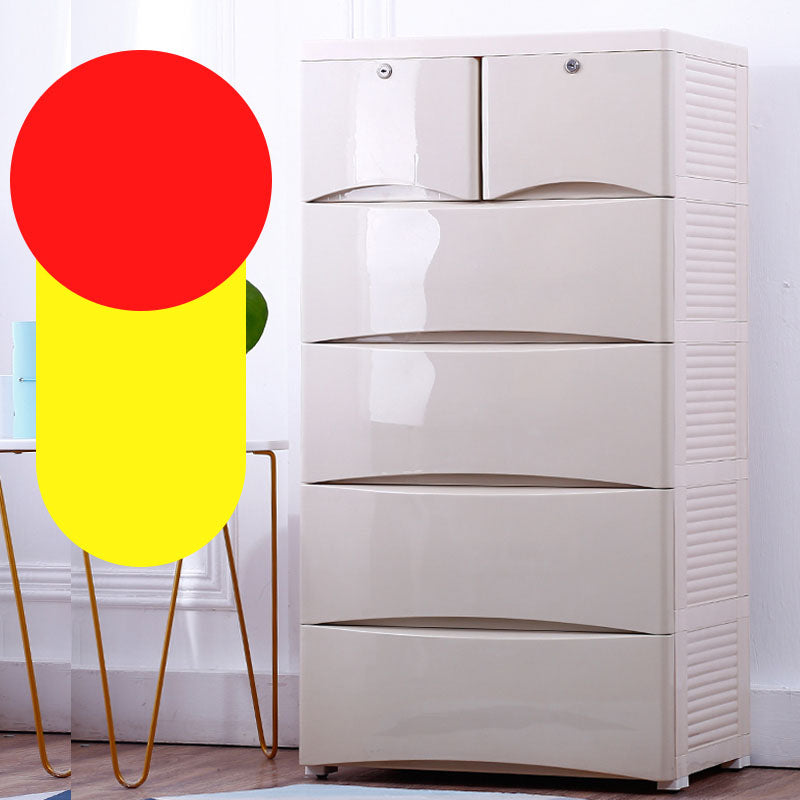 Modern Kids Nightstand Plastic Dresser with Drawers for Kids Room