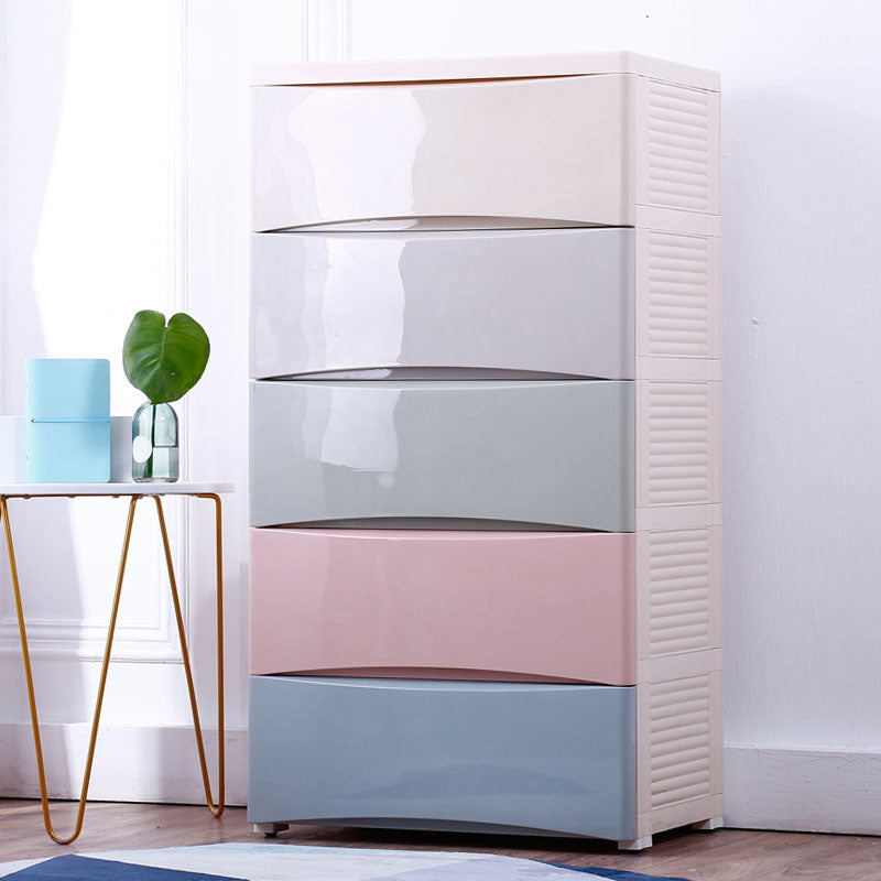 Modern Kids Nightstand Plastic Dresser with Drawers for Kids Room