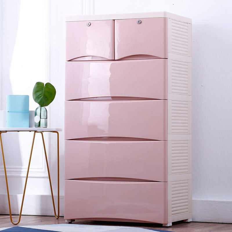 Modern Kids Nightstand Plastic Dresser with Drawers for Kids Room