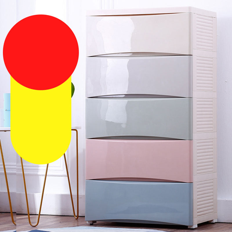 Modern Kids Nightstand Plastic Dresser with Drawers for Kids Room