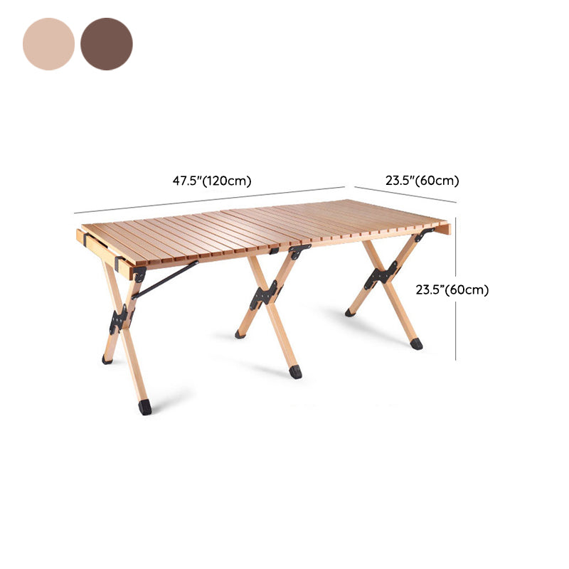 Industrial Patio Table Solid Wood Beech Foldable Camping Table