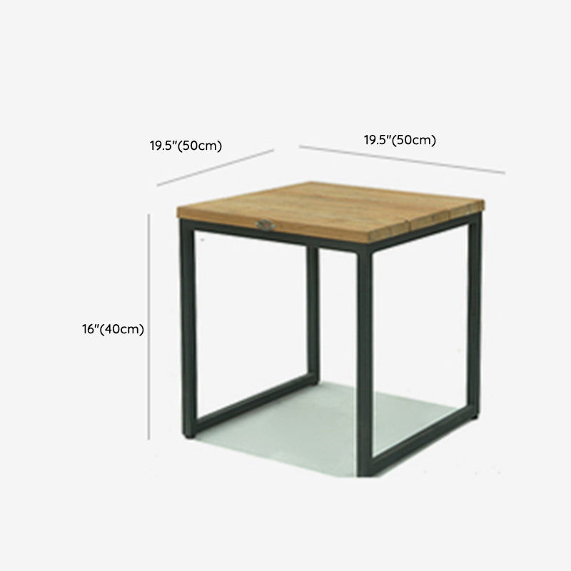 Contemporary Patio Table Teak Solid Wood Brown Rectangle Coffee Table