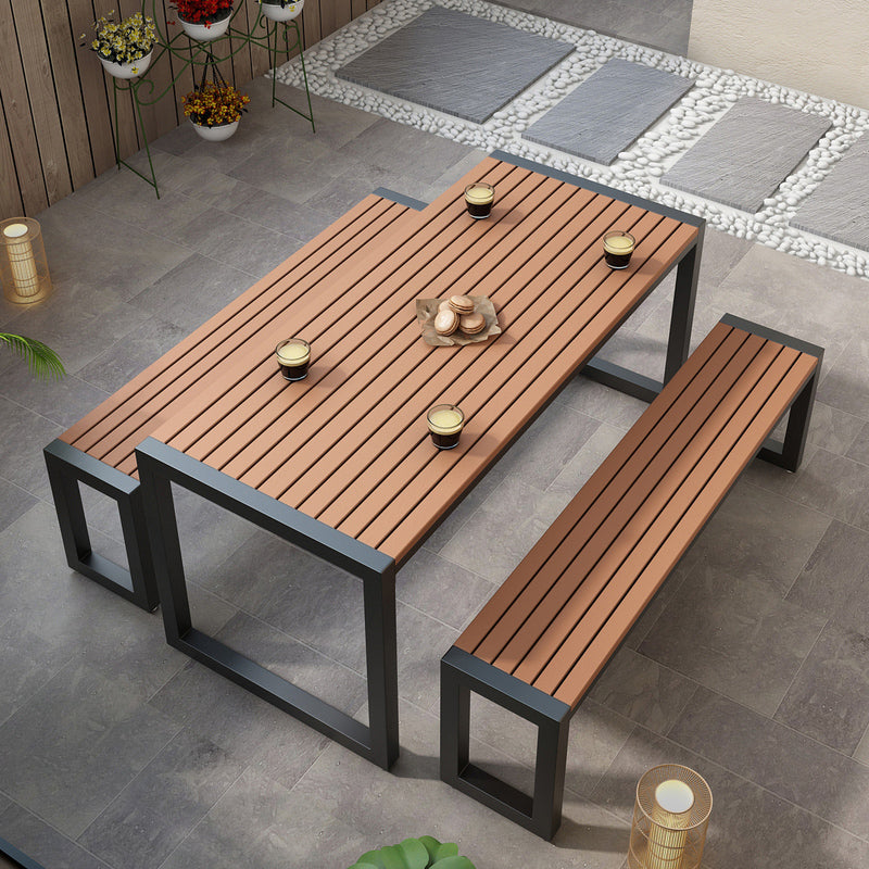 Modern Manufactured Wood Patio Table Water Resistant and UV Resistant Patio Table