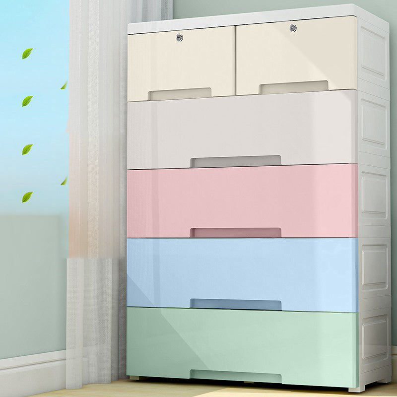 Contemporary Bedroom Armoire with Drawer Plastic Youth Armoire