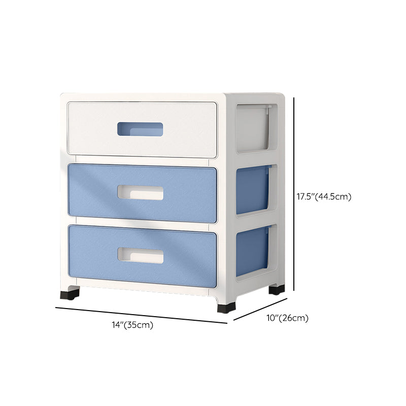 White and Blue Youth Armoire with Drawer Contemporary Coat Locker