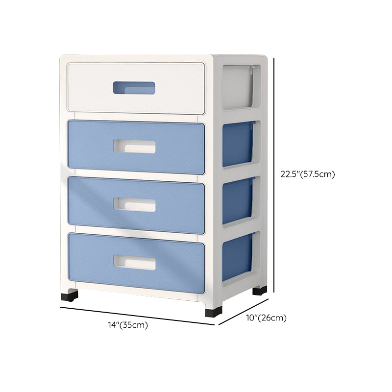 White and Blue Youth Armoire with Drawer Contemporary Coat Locker