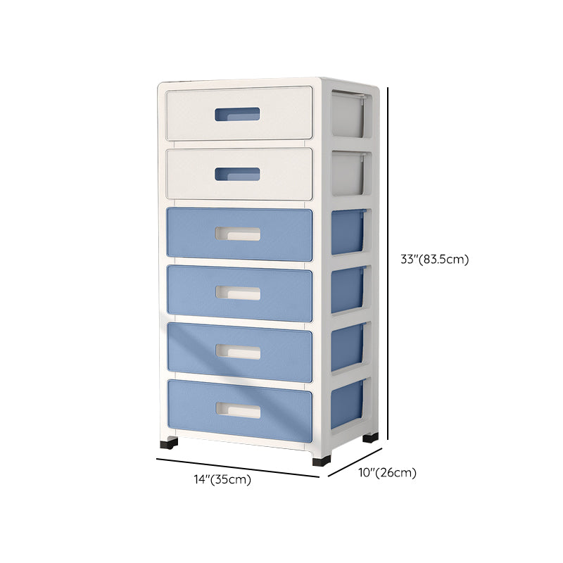 White and Blue Youth Armoire with Drawer Contemporary Coat Locker