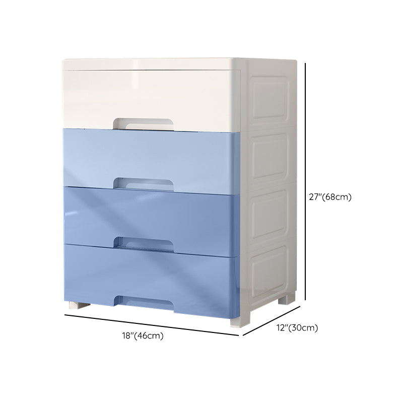 White and Blue Youth Armoire with Drawer Contemporary Coat Locker