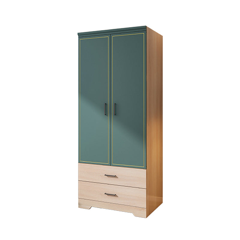 Modern Style Youth Armoire Wooden Bedroom Hanging Clothes Rack with Doors