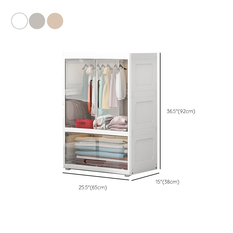 Modern Style Plastic Kids Closet Bedroom Youth Armoire with Door