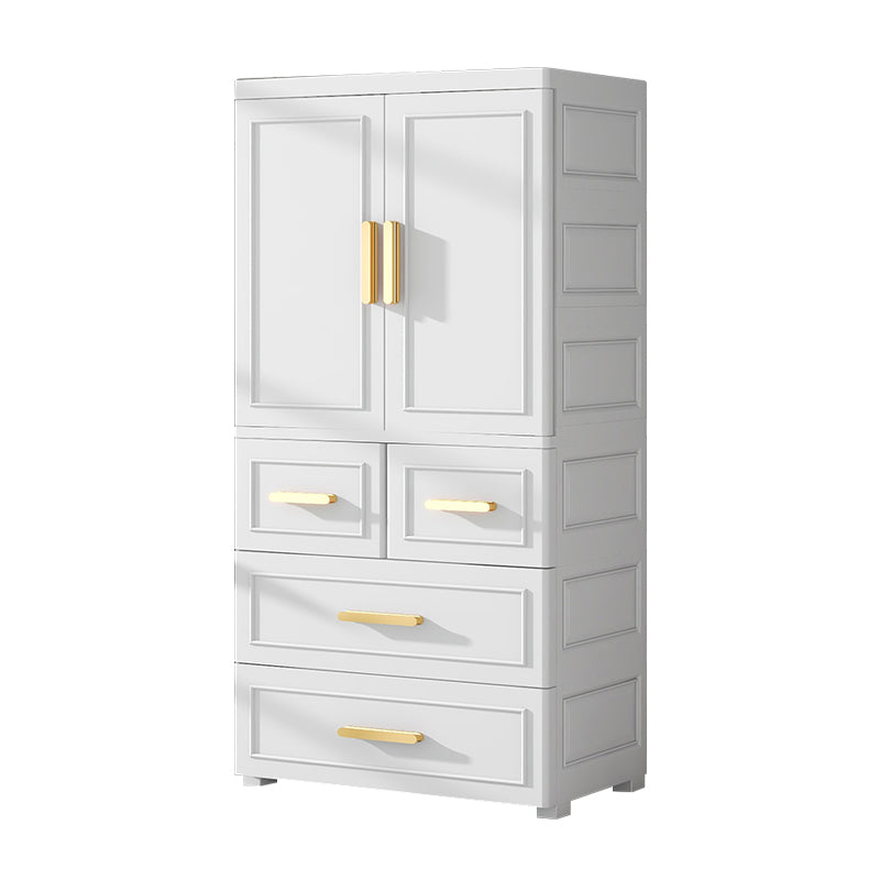 Contemporary Style Plastic Armoire Cabinet Bedroom Youth Armoire