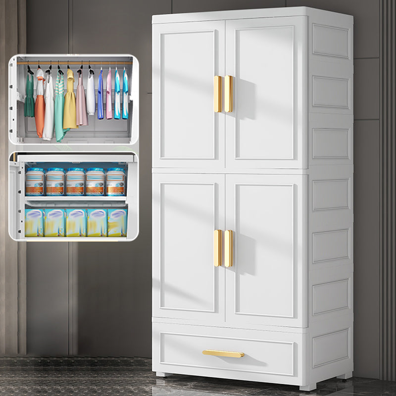 Contemporary Style Plastic Armoire Cabinet Bedroom Youth Armoire