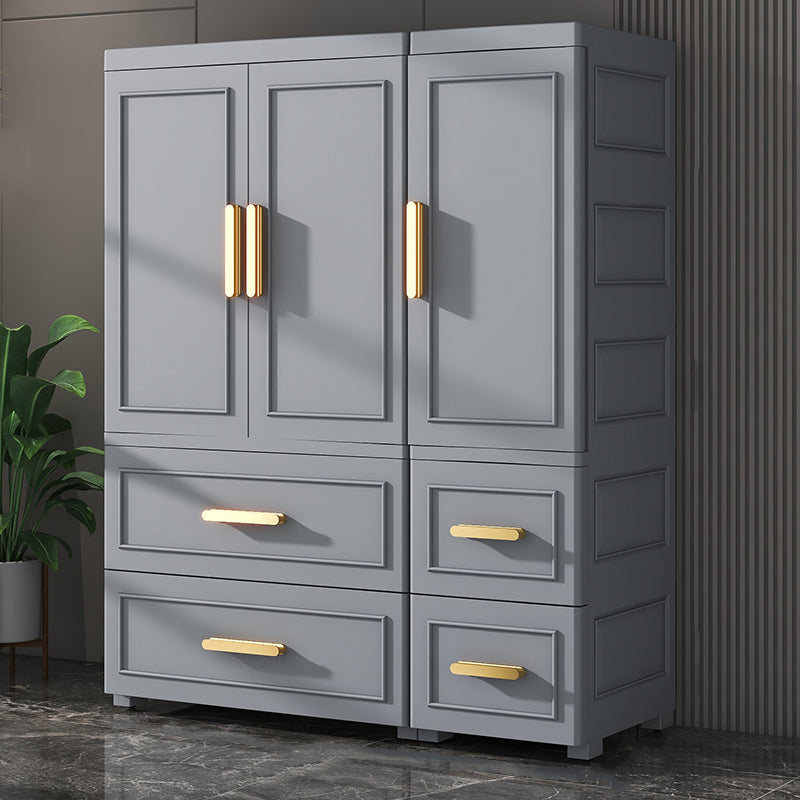 Contemporary Style Plastic Armoire Cabinet Bedroom Youth Armoire