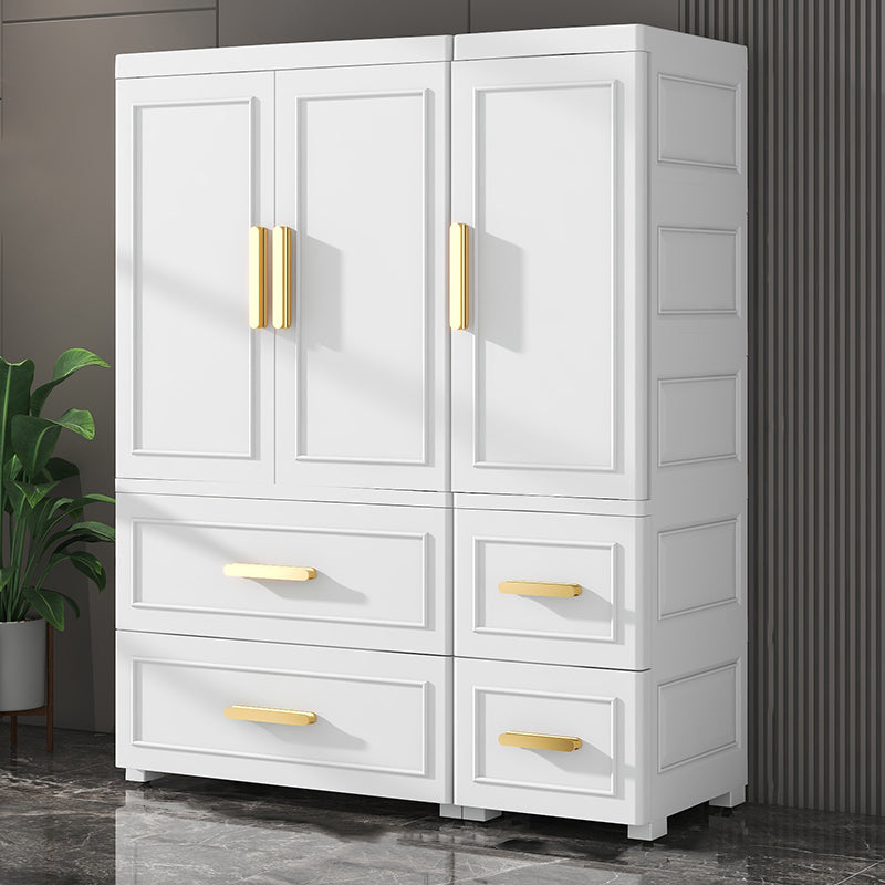 Contemporary Style Plastic Armoire Cabinet Bedroom Youth Armoire