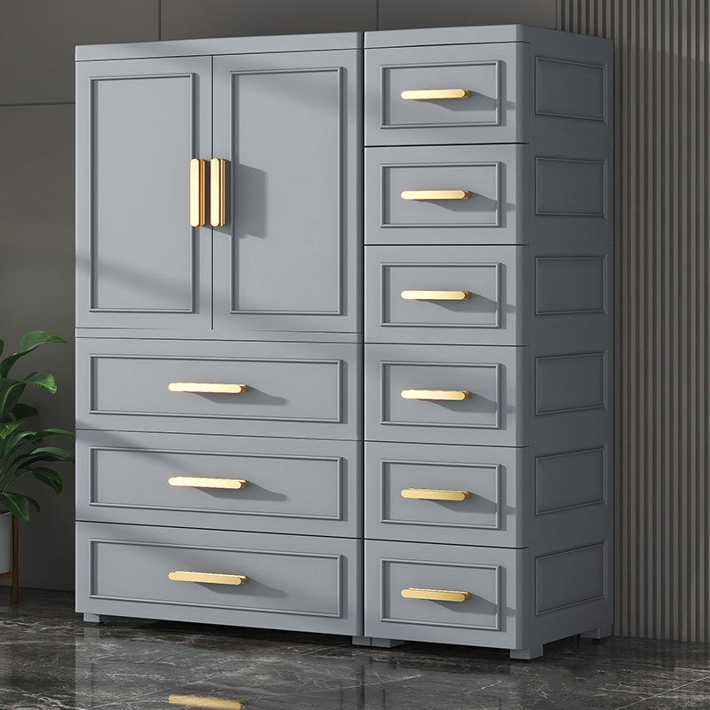 Contemporary Style Plastic Armoire Cabinet Bedroom Youth Armoire