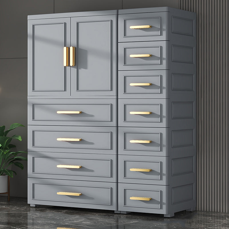 Contemporary Style Plastic Armoire Cabinet Bedroom Youth Armoire