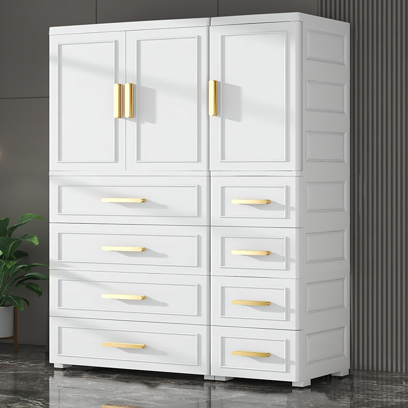 Contemporary Style Plastic Armoire Cabinet Bedroom Youth Armoire