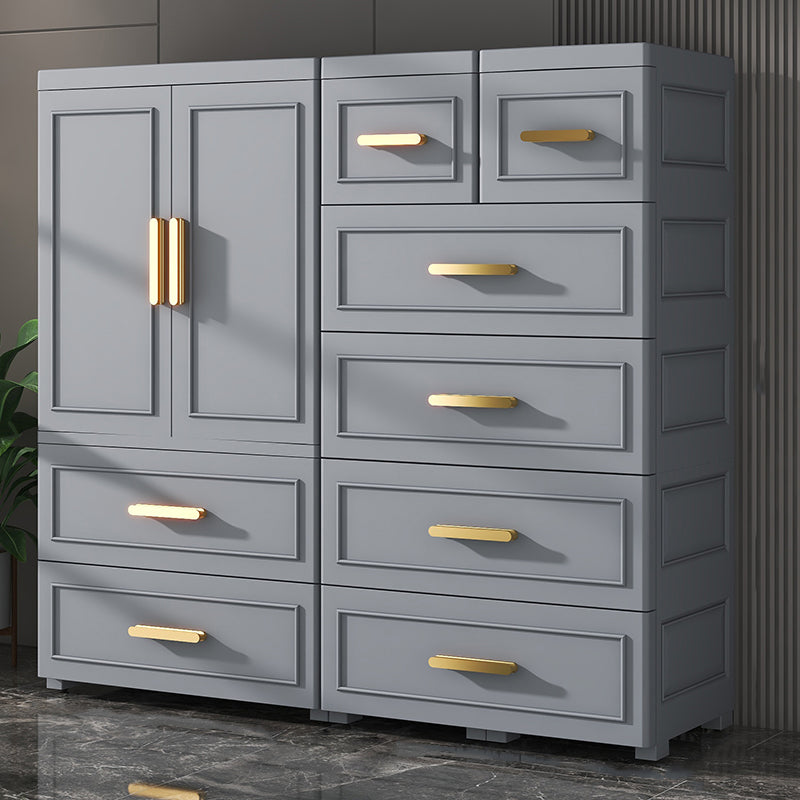 Contemporary Style Plastic Armoire Cabinet Bedroom Youth Armoire