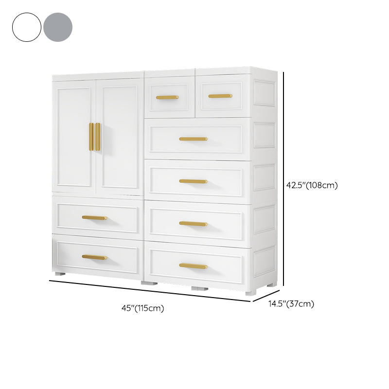 Contemporary Style Plastic Armoire Cabinet Bedroom Youth Armoire