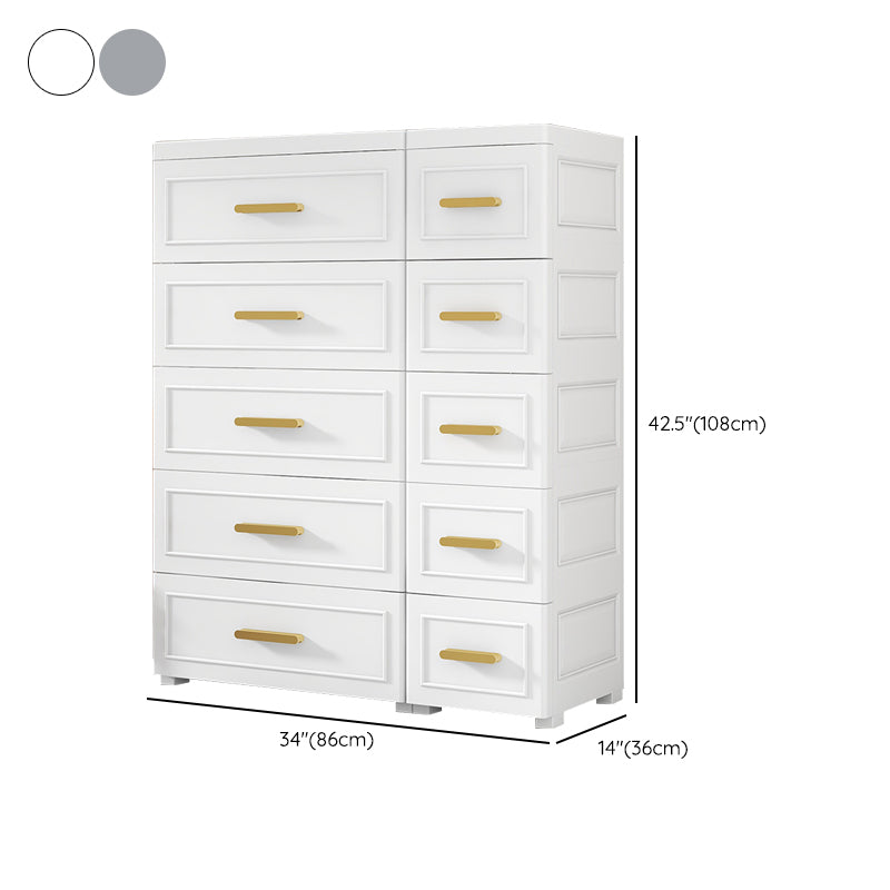 Contemporary Style Plastic Armoire Cabinet Bedroom Youth Armoire