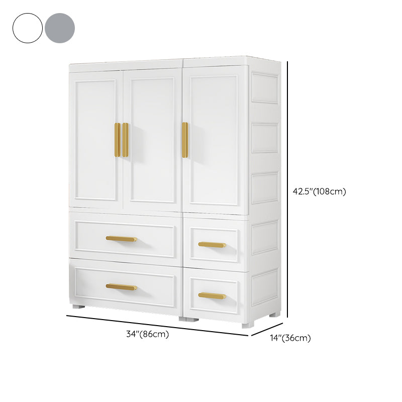 Contemporary Style Plastic Armoire Cabinet Bedroom Youth Armoire