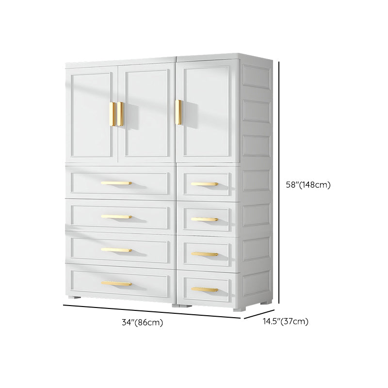 Contemporary Style Plastic Armoire Cabinet Bedroom Youth Armoire