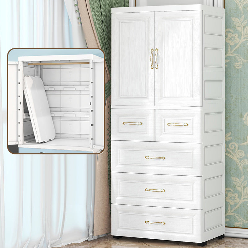 Modern Style Plastic Armoire Cabinet Bedroom Youth Armoire with wheels