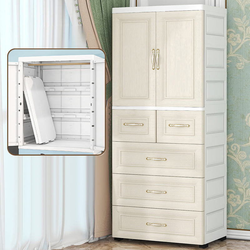 Modern Style Plastic Armoire Cabinet Bedroom Youth Armoire with wheels