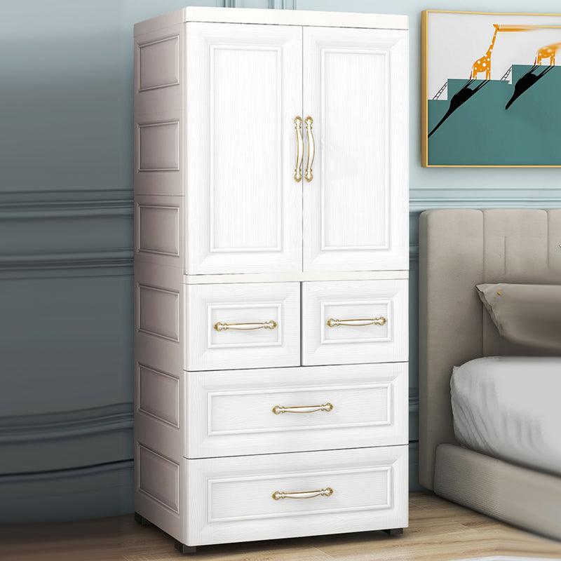 Modern Style Plastic Armoire Cabinet Bedroom Youth Armoire with wheels