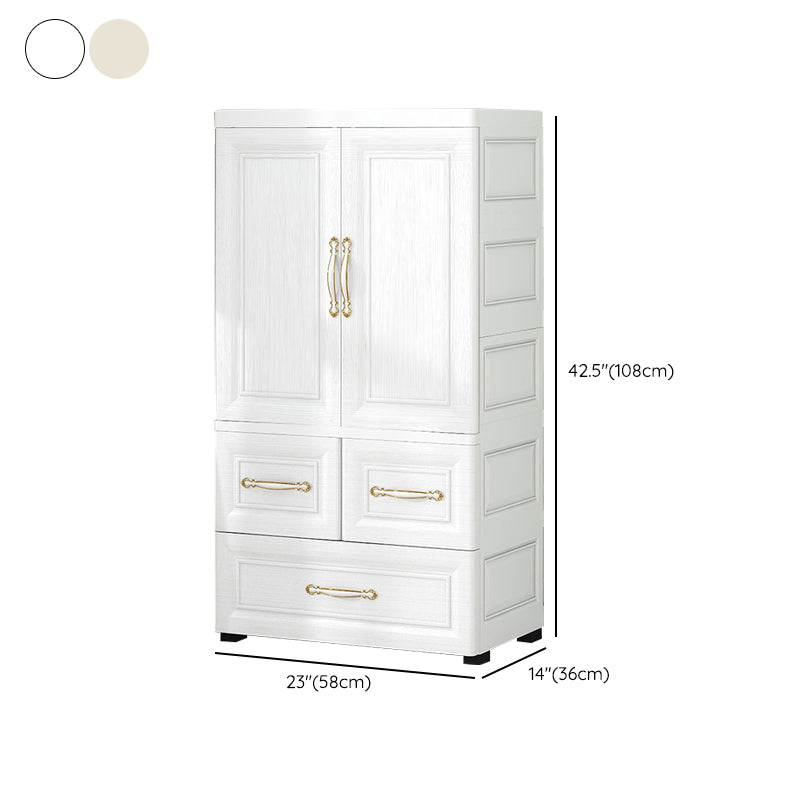 Modern Style Plastic Armoire Cabinet Bedroom Youth Armoire with wheels