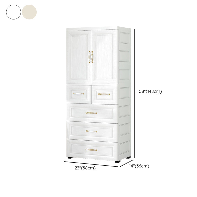 Modern Style Plastic Armoire Cabinet Bedroom Youth Armoire with wheels