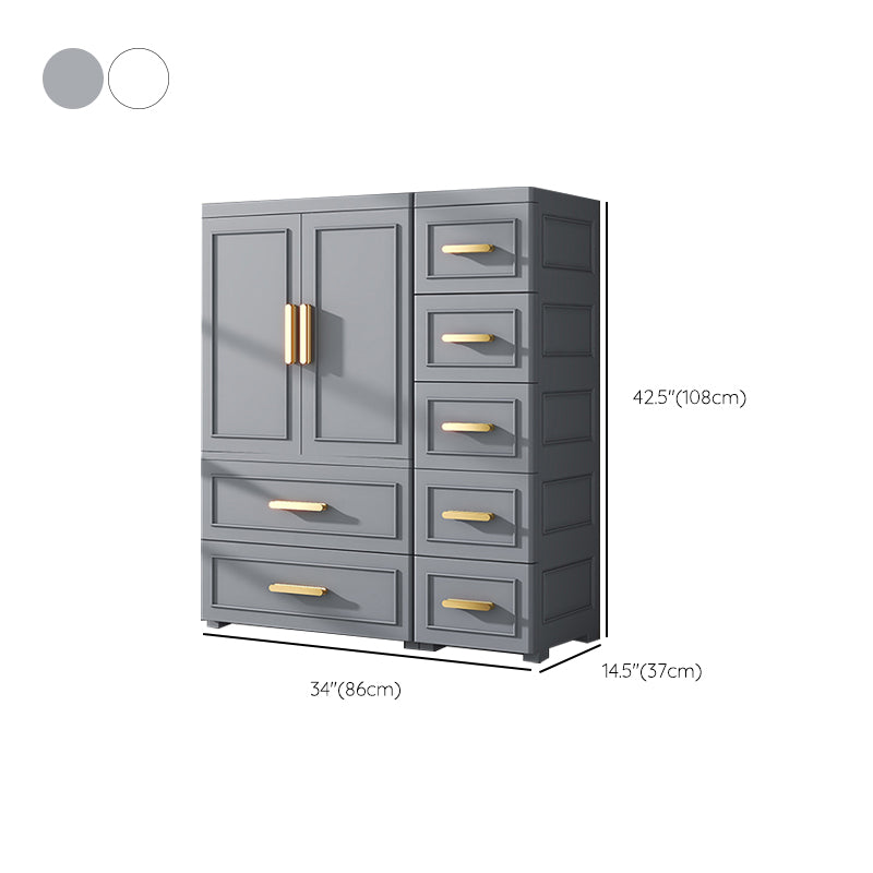 Contemporary Wardrobe Armoire Plastic Bedroom Armoire for Home