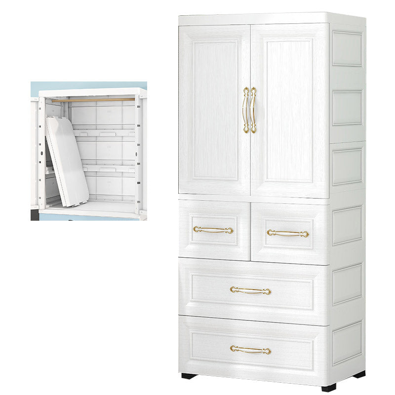 Contemporary Youth Armoire with Garment Rod Plastic Bedroom Armoire