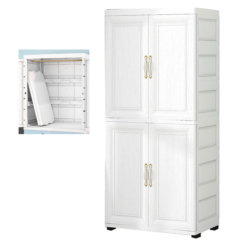 Contemporary Youth Armoire with Garment Rod Plastic Bedroom Armoire