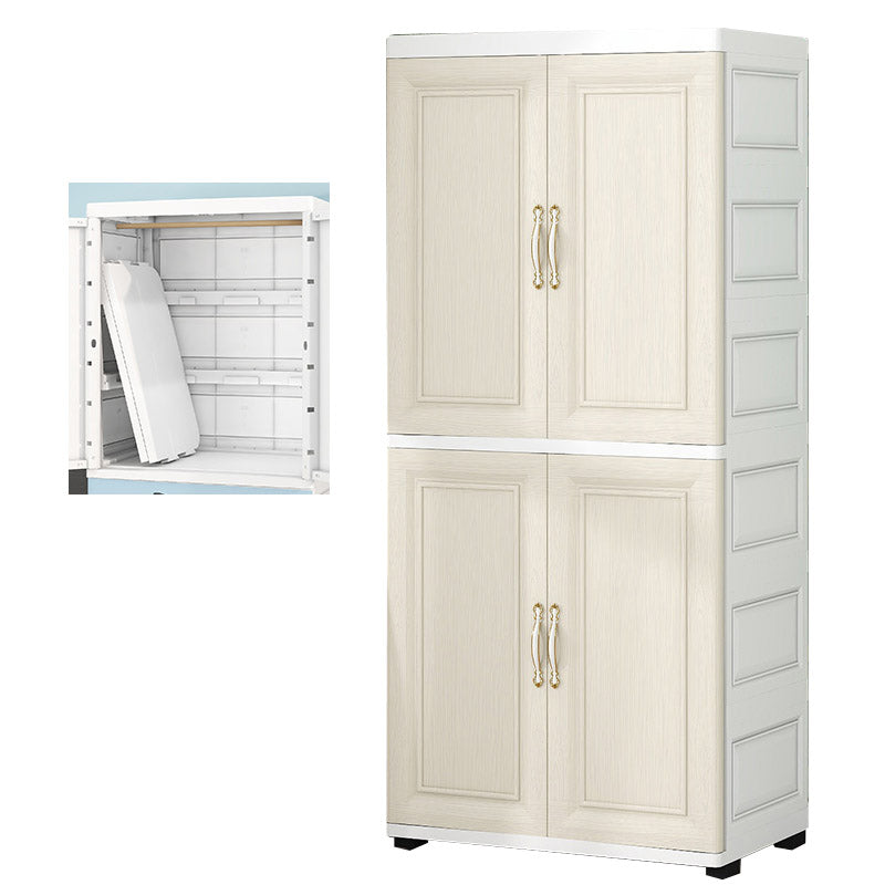 Contemporary Youth Armoire with Garment Rod Plastic Bedroom Armoire